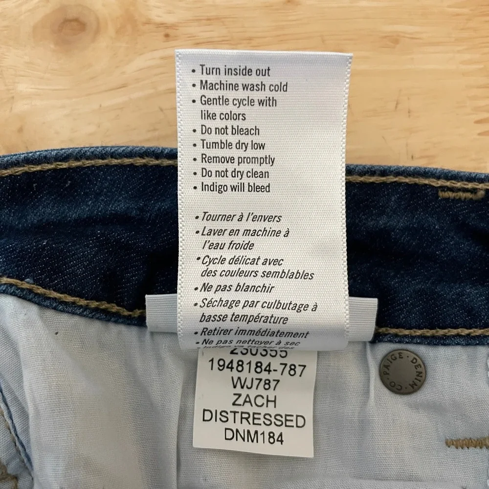 Paige Verdugo Crop Skinny Jeans‎ Zach Distressed Blue WJ787 Size 26 x 24